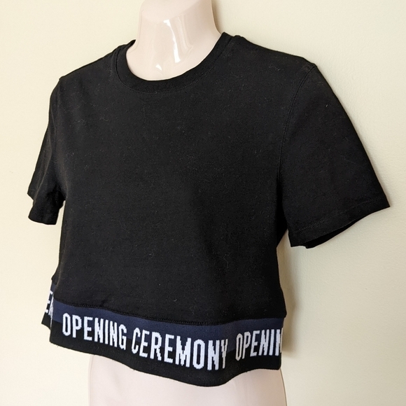 Opening CEREMONY short sleeve cropped crew neck t-shirt black xs - Picture 4 of 11